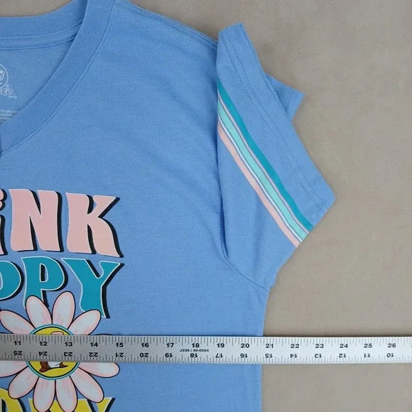 Buc-cees Medium Mens T Shirt NWT Think Happy‎ Be Happy Unisex 20x27 - Picture 6 of 10